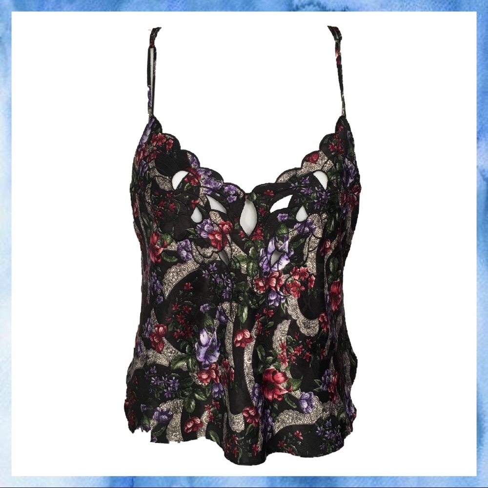 Vintage Victoria’s Secret Floral Satin Tank Top